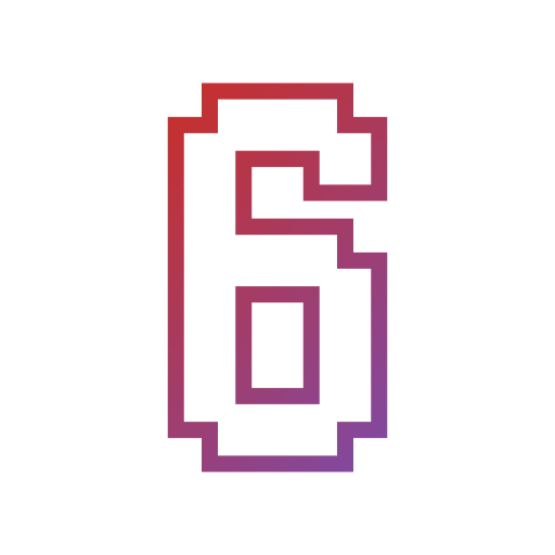 Number 6 Generic gradient outline icon