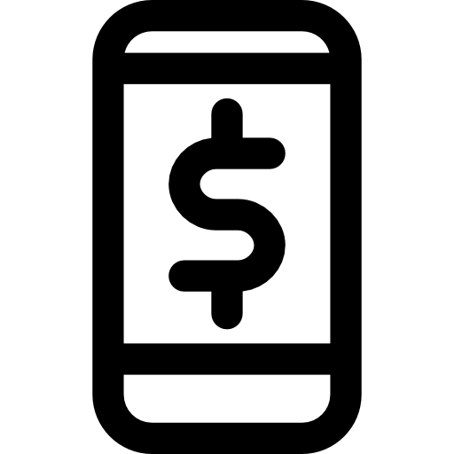 płatności mobilne Curved Lineal ikona