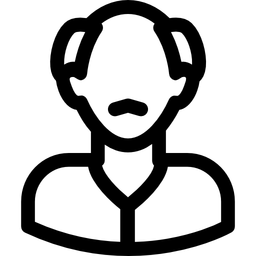 Bald Man Curved Lineal icon