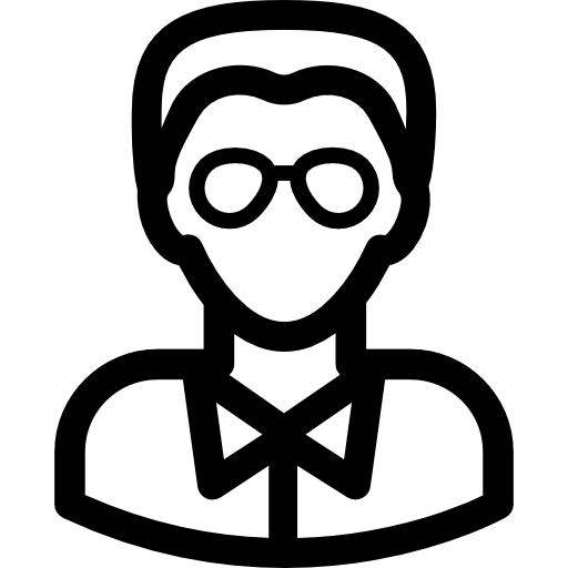 hombre con gafas Curved Lineal icono