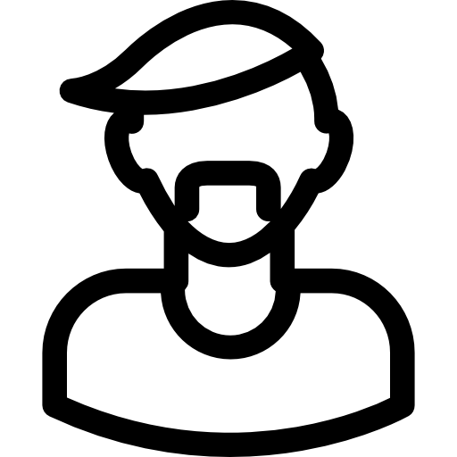 hombre con bigote largo Curved Lineal icono