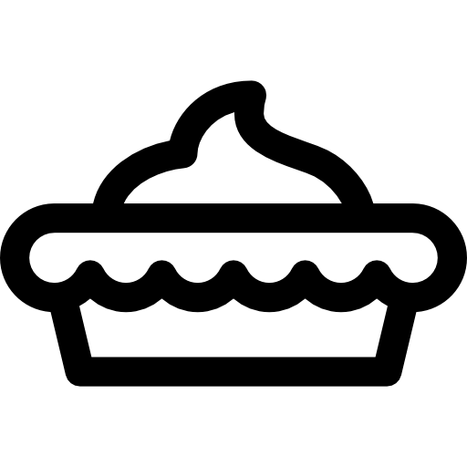 tarte Basic Rounded Lineal Icône