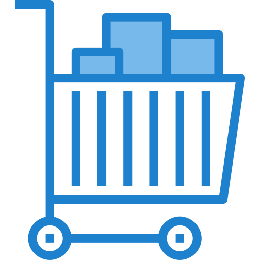 Shopping cart itim2101 Blue icon