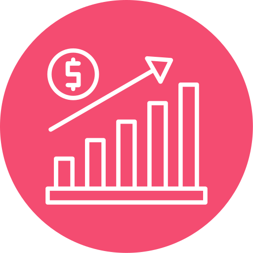 gráfico de crecimiento Generic color fill icono