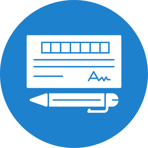 Bank Check Generic color fill icon