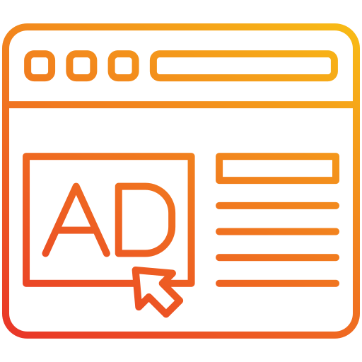 Online advertising Generic gradient outline icon