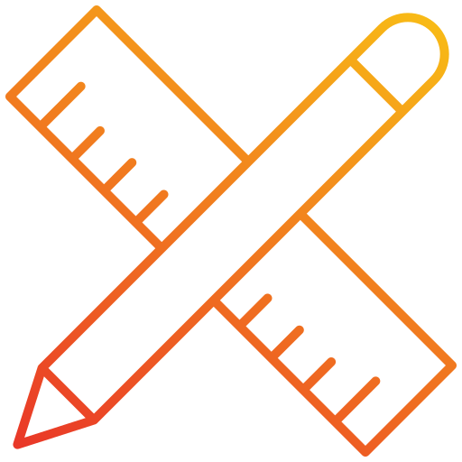 Pencil and ruler Generic gradient outline icon