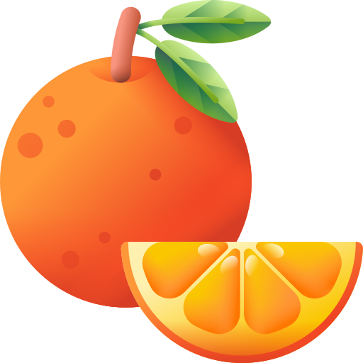 naranja 3D Color icono
