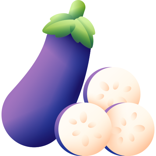 aubergine 3D Color icoon