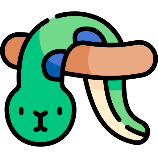 anaconda Kawaii Lineal color icono
