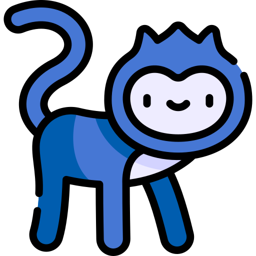 Spider monkey Kawaii Lineal color icon