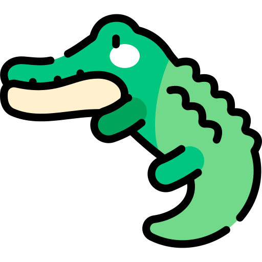 caimán Kawaii Lineal color icono