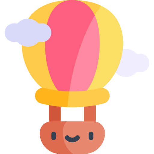 balon na gorące powietrze Kawaii Flat ikona