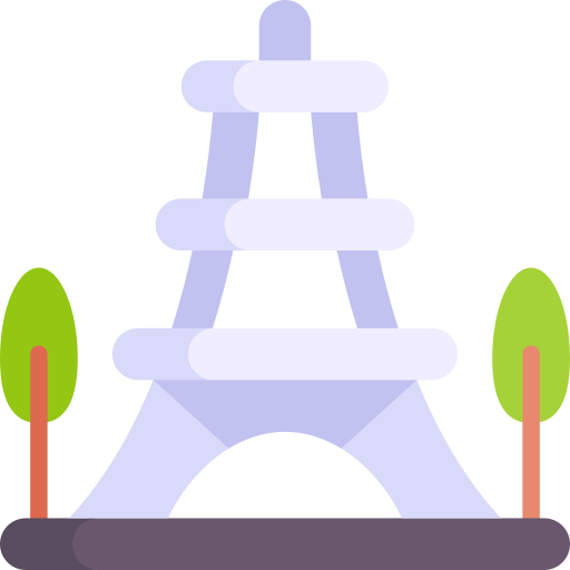 wieża eiffla Kawaii Flat ikona