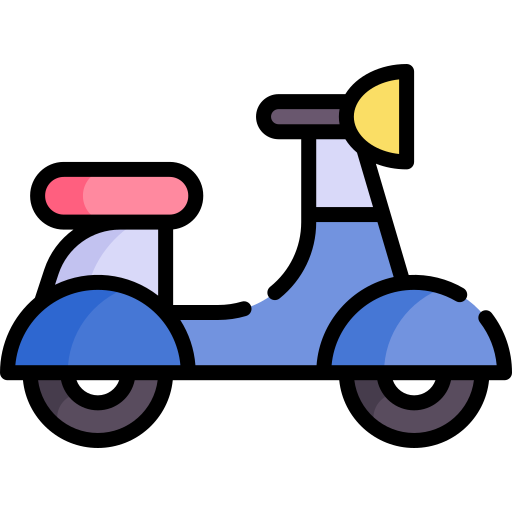 scooter Kawaii Lineal color icono