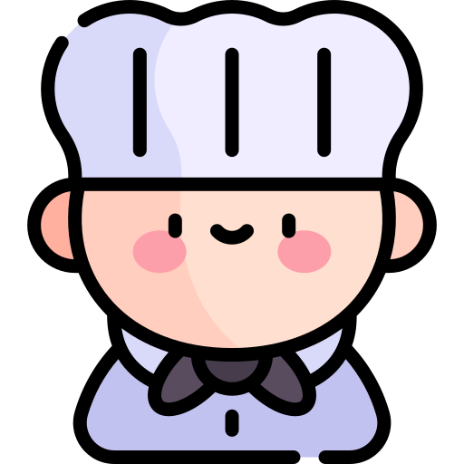 szef kuchni Kawaii Lineal color ikona
