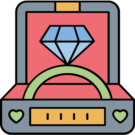 diamentowy pierścionek Generic color lineal-color ikona