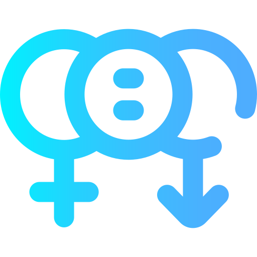 Gender Equality Super Basic Omission Gradient icon