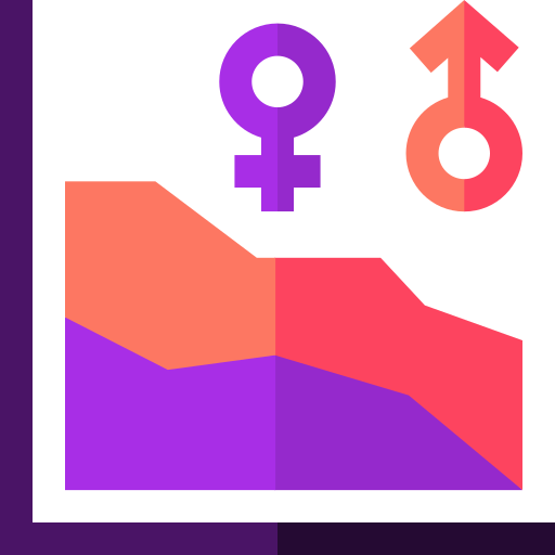 Gap salarial entre homens e mulheres Basic Straight Flat Ícone