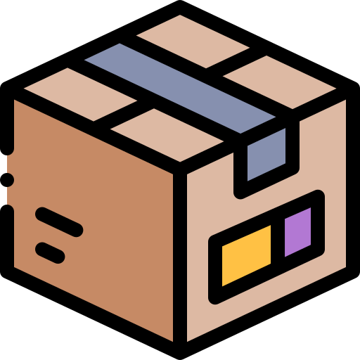 caja de entrega Detailed Rounded Lineal color icono