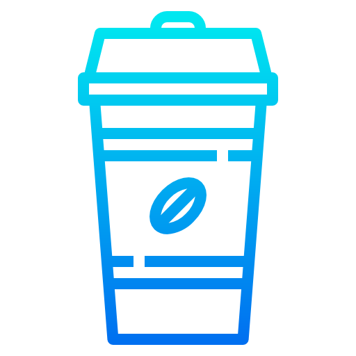 Paper cup srip Gradient icon