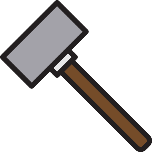 martillo de golpe muerto srip Lineal Color icono