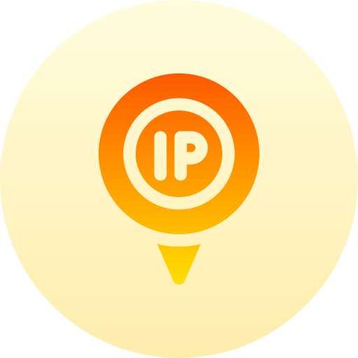 ip adres Basic Gradient Circular icoon