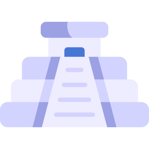 pirámide maya Kawaii Flat icono