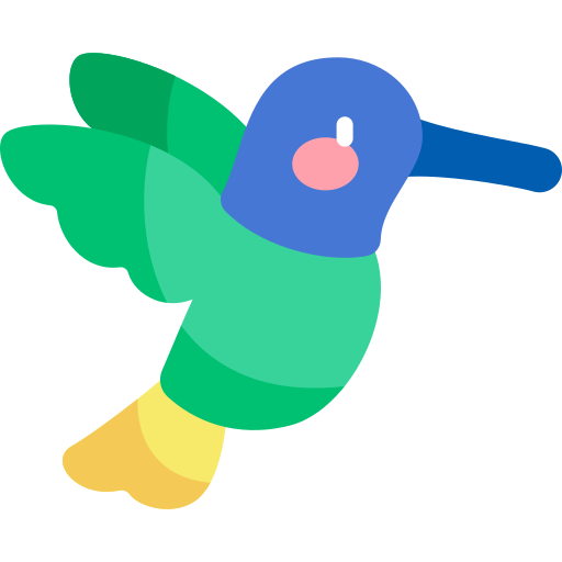 colibrí Kawaii Flat icono