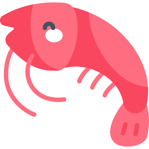 Shrimp Kawaii Flat icon