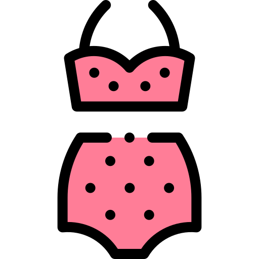 Bikini  Detailed Rounded Lineal color icon