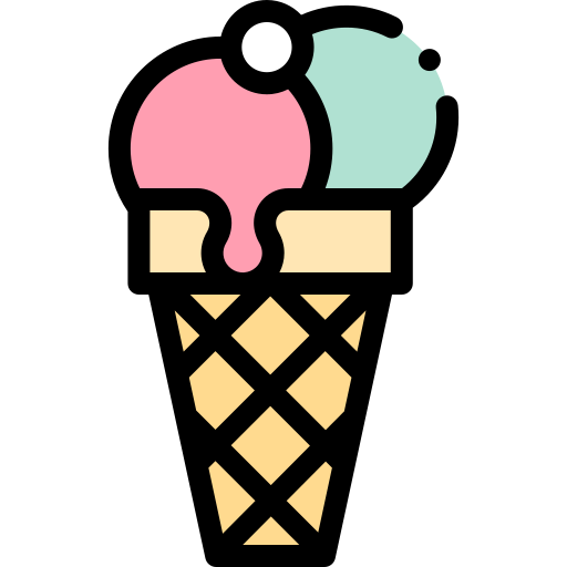 Ice cream Detailed Rounded Lineal color icon
