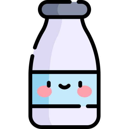 mleko Kawaii Lineal color ikona