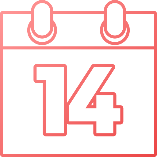 numero 14 Generic gradient outline icona