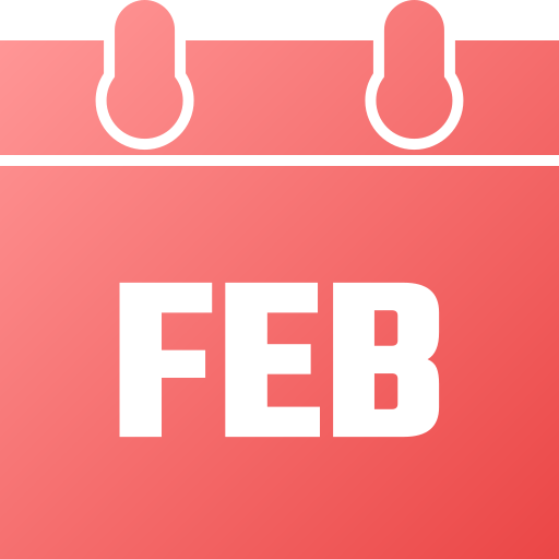 February Generic gradient fill icon