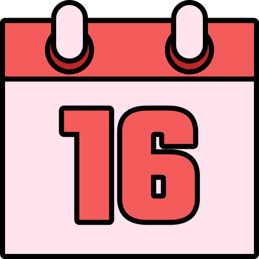 Number 16 Generic color lineal-color icon