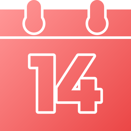 numer 14 Generic gradient fill ikona