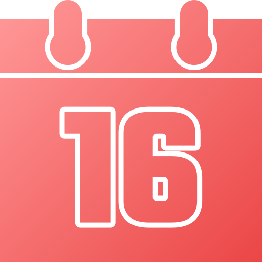 Number 16 Generic gradient fill icon