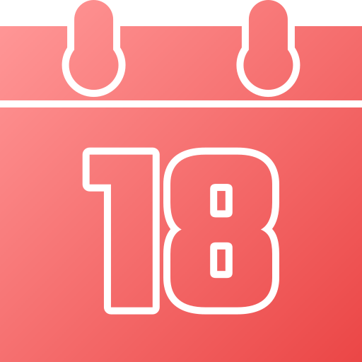 numero 18 Generic gradient fill icona