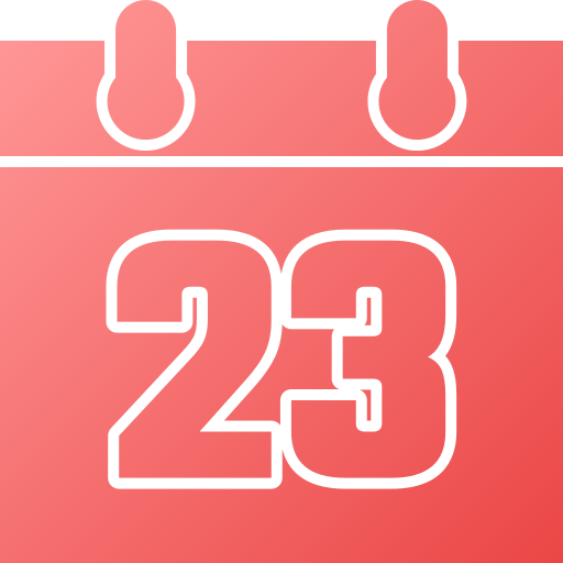 numer 23 Generic gradient fill ikona