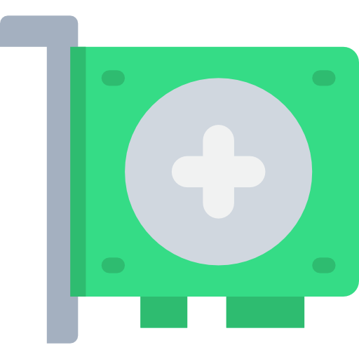 Graphic card Justicon Flat icon