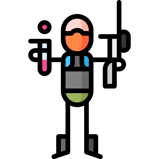 Paintball Puppet Characters Lineal Color icon