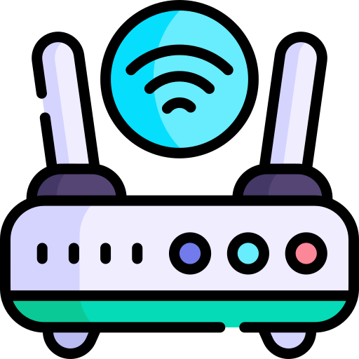 routera Kawaii Lineal color ikona