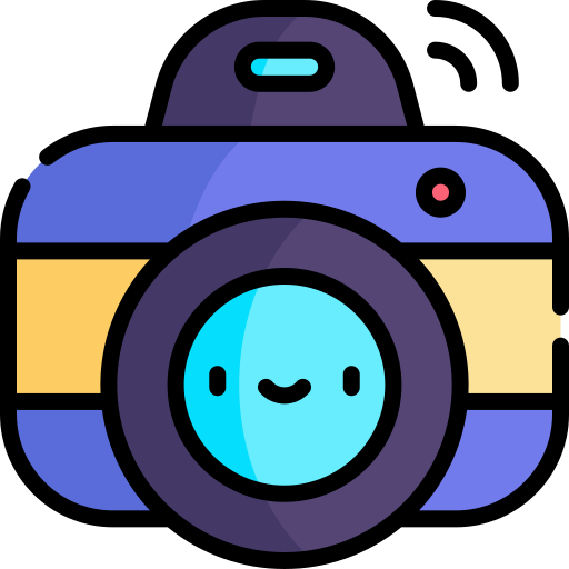 camera Kawaii Lineal color icoon