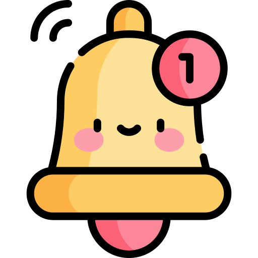 Notification bell Kawaii Lineal color icon
