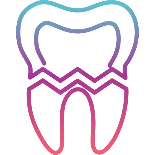 Сломанный зуб Generic gradient outline иконка