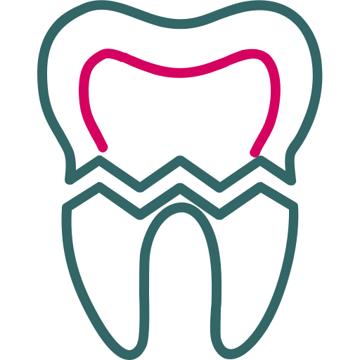 dente rotto Generic color outline icona