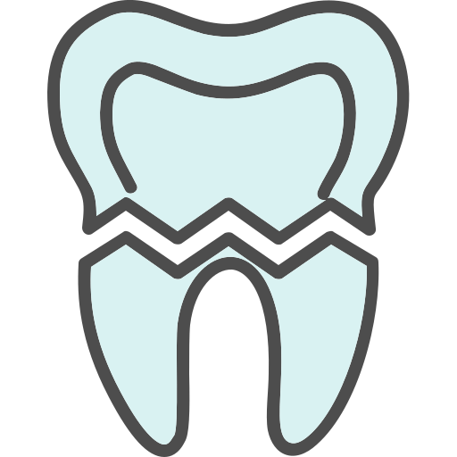 Сломанный зуб Generic color lineal-color иконка
