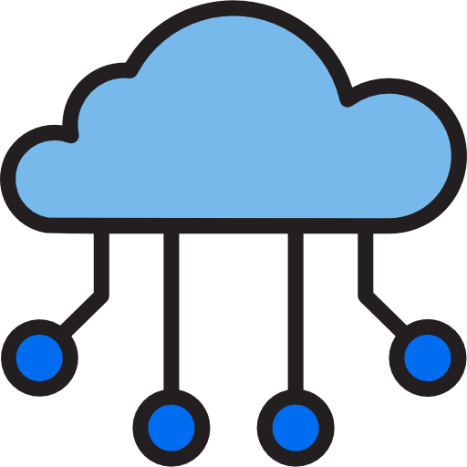 cloud computing srip Lineal Color icona