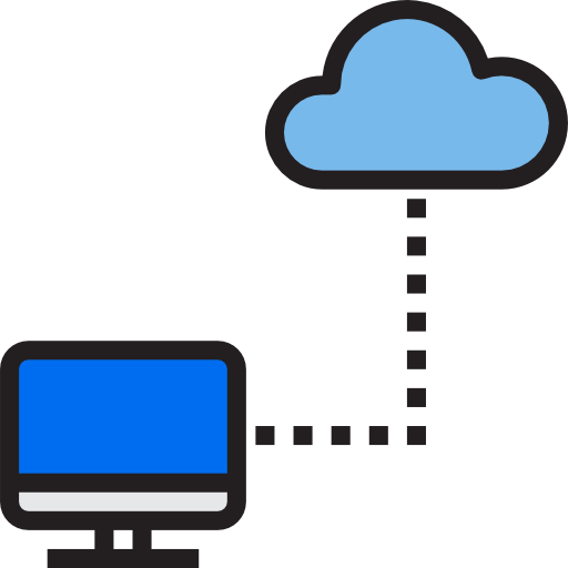 Cloud network srip Lineal Color icon